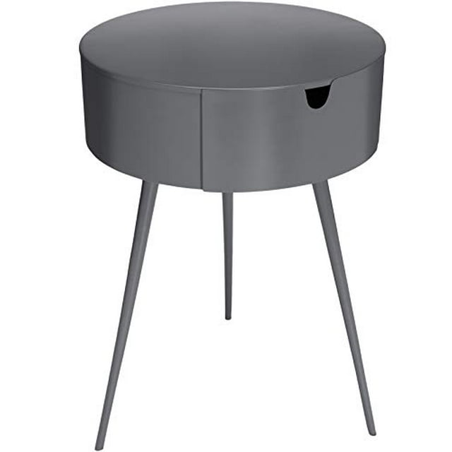 Meridian Furniture Bali Collection Table d'Appoint/garde-Manger Moderne / Contemporain en Métal Durable, 16 Pouces L x 16 Pouces P x 23 Pouces H, Gris