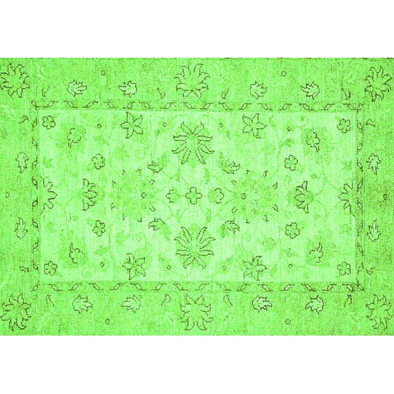 Ahgly Company Indoor Rectangle Oriental Green Traditional Area Rugs, 6' x 9'
