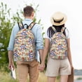 thumbnail image 4 of Travel Laptop Backpack - Painted Purple Funny Snake Flower Lightweight Canvas Backpack, Wear Resistant Computer Backpack Bag Fit {sizeName} Laptop for Men Women with Adjustable Padded Shoulder Straps, 4 of 6