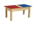 thumbnail image 2 of Time-2-Play 35"W X 15.5"D Rectangular Play Table, Red N Blue Montessori Lego Compatible Table with Trough, 2 of 5