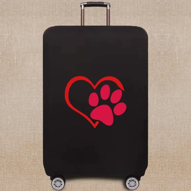 Travel Accessories Luggage Case Suitcase Dust Protective Cover 18-28 Inch Footprints Pattern Series Trolley Case Elastic Cover 8Footprints008 L