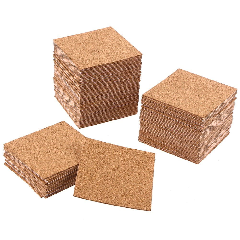 10-50pcs Self-Adhesive Cork Squares Round Tiles Cork Backing Sheets for Coasters 