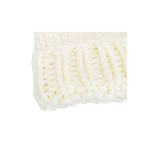 Womens Soft Warm Thick Hat Winter Cap Girls Cable Knit Beanie, White