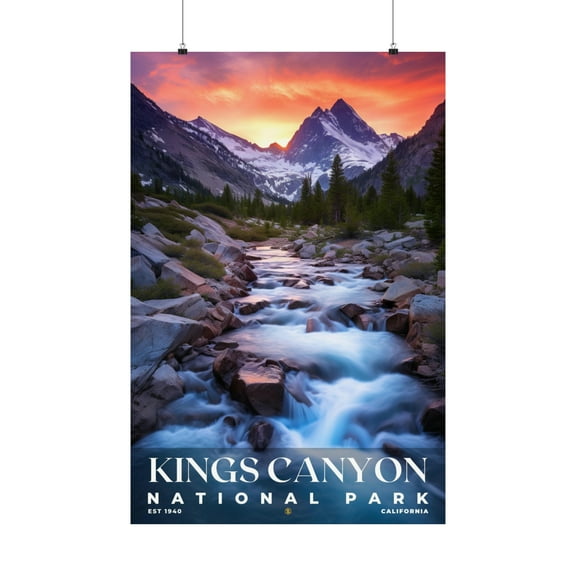 ELNEIT - Kings Canyon National Park Poster, Unframed Matte Paper, S10