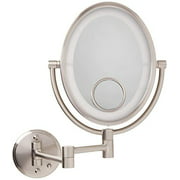 Jerdon LED Lighted Wall Mirror Direct Wire, Nickel,60.8 Ounce