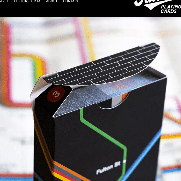 Black Edition Fulton Street MTA Playing Cards (1972 Vignelli Map)