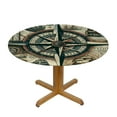thumbnail image 3 of PIKWEEK Nautical Travel Themes Round Fitted Tablecloth Elastic Edge Waterproof Oil-Proof Table Cover Stain-Resistant Table Cloth Fits Round Tables, 3 of 7