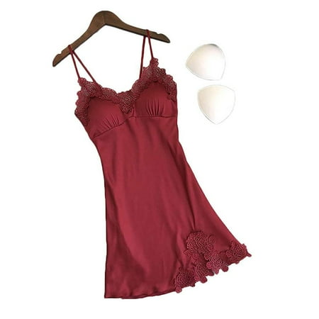 

Women Silk Lace Robe Dress Lingerie Babydoll Nightdress Nightgown Sleepwear