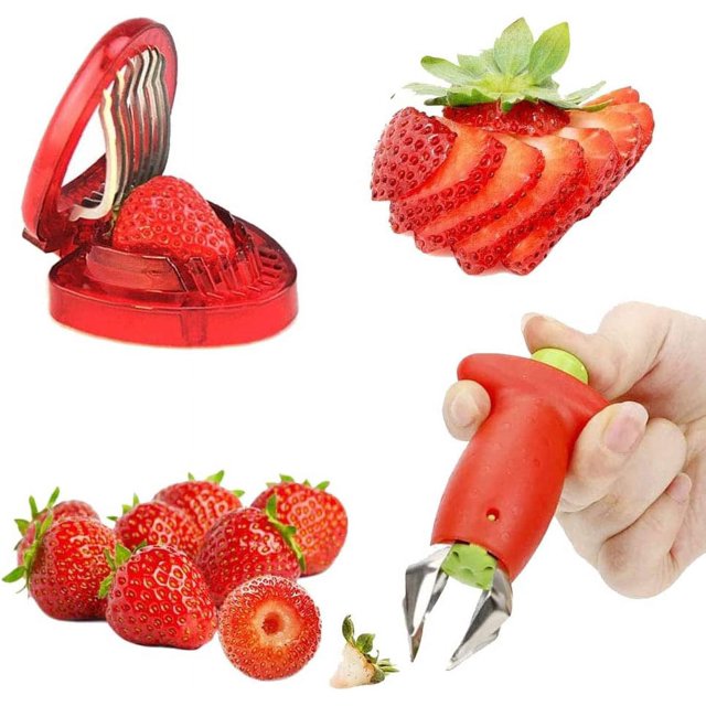 Cortador de fresas, pelador de fresas, removedor de tomates, para la preparación de frutas en la cocina