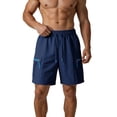 thumbnail image 2 of Eagokdc Men's Elastic Waist Shorts Casual Loose Comfy Drawstring Big And Tall Short With Pockets Size S-4XL, 2 of 7