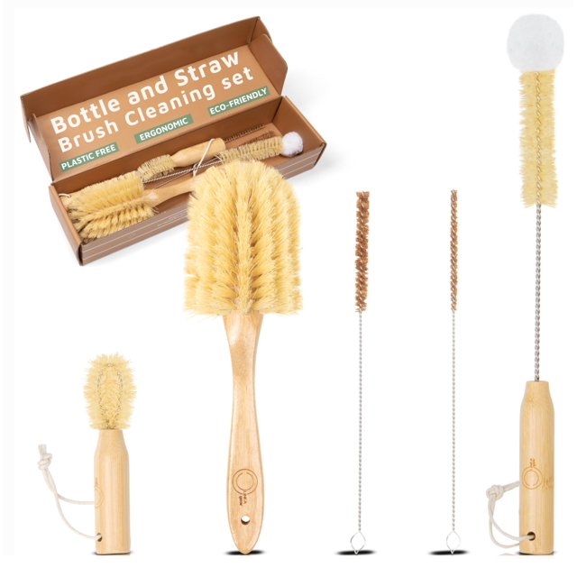 Set de cepillos para botellas Linea Gear de bambú ecológico