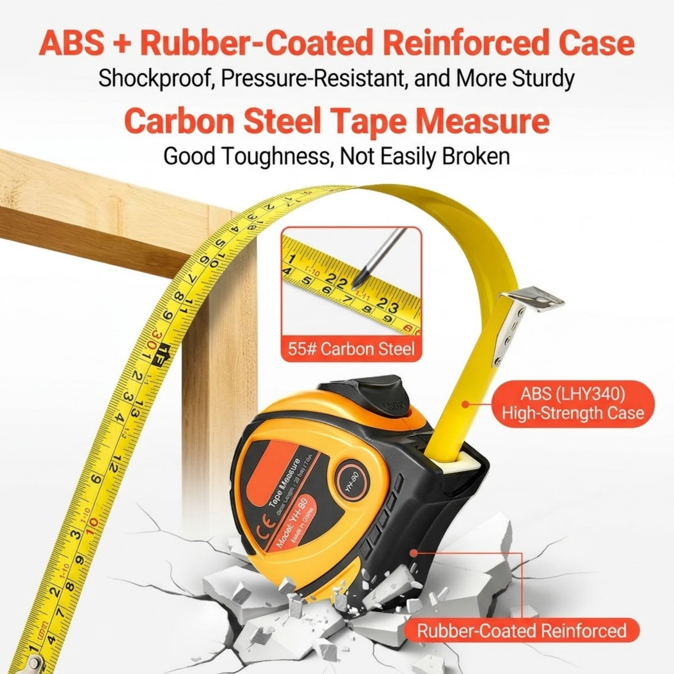 2-Pack 25 ft Tape Measure, Retractable Dual-Scale (Imperial/Metric) Steel Measuring Tape with ABS Case