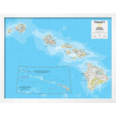 Christmas Island World Map 2014 Hawaii - National Geographic Atlas of the World, 10th Edition Framed Poster Wall Art By National Geographic Maps ()