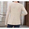 thumbnail image 7 of Women’s Long-Sleeve Henley Top Soft Knit Button Pullover Casual Loose Fit Neck Lightweight Tunic Blouse Basic Tees Fall Sweaters, 7 of 7