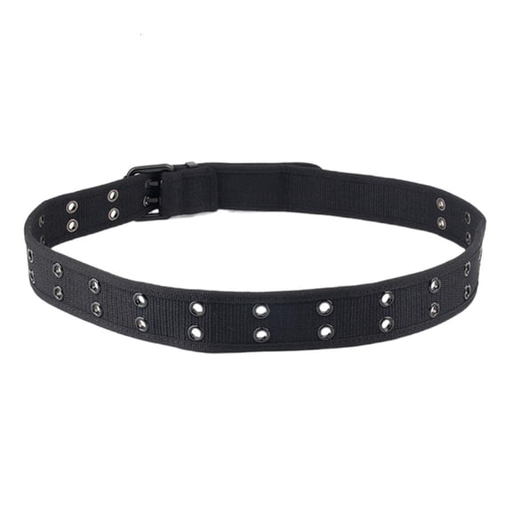 YIGSECU Casual Woven Fabric Belt for Men Fashion Double Row PinBuckle Belts Wide WaistStrap for Jeans Pants Female Waist Decors