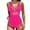 Hot Pink, variant on Womens One Piece Swimsuit Solid Color Mesh Backless Sexy Bikini Swimsuit