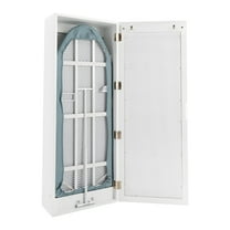 Wildnix Wall-Mounted Ironing Board with Mirror, Foldable and Space-Saving Design, MDF and Metal Construction for Easy Ironing and Clothing Observation