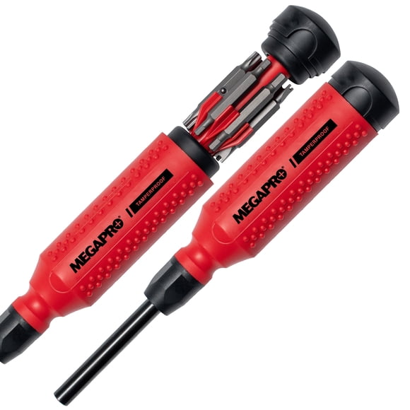 Tamperproof Security Screwdriver Set | Multi-Bit Screwdriver with ¼” Hex Shaft | Hex Pin, Spanner, Torx Pin | Compact Security Bit Set (