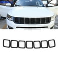 thumbnail image 2 of 7pcs Car Front Grille Cover Grill Ring Inserts Frame Trims Kit For 2017 2018 2019 2020 Compass (mat, 2 of 5