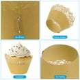 thumbnail image 3 of Uxcell Cupcake Wrappers Paper, 50 Pack Baking Cups Standard Rose Decoration for Anniversary Birthday Yellow, 3 of 6