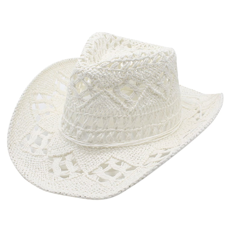 Ladies Western Summer Beach Western Cowgirl Sun Hat Fluffy Sense Coastal Cowgirl Hat Straw Cowboy Hat Western  main image 3