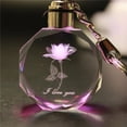 thumbnail image 1 of 3D Crytal Keychain Key Chain Laser Engraved Etched Crystal Glass Keyrings Pendant Valentine's Day Gift, 1 of 6