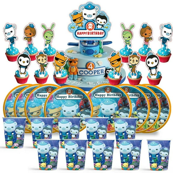 The Octonauts Birthday Cups Party Supplies Plates Fans Decorations Cake Topper Decor