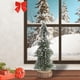 thumbnail image 4 of Mini árbol de Navidad con nieve | Decoración navideña para mesa y ventana | Cedro artificial con base de madera | Decoración festiva de 21 cm, 4 of 6