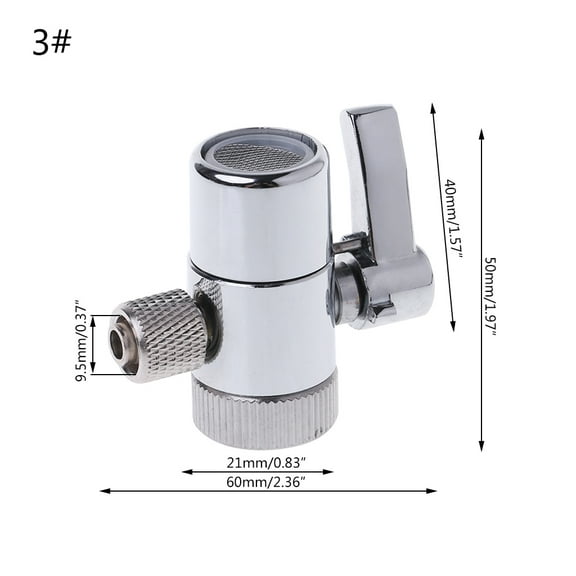 RABBITH Water Filter Faucet Diverter for Valve Ro System 1/4" 2.5/8" 3/8" Tube Connector