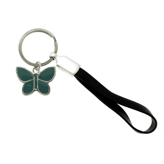 Blue Butterfly Key Chain With Wrist Strap KEKC4294