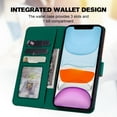 thumbnail image 4 of Mantto for iPhone 11 Wallet Case with Wrist Strap,Cute Animal Pattern PU Leather Magnetic Clasp Folio Flip Kickstand Credit Card Slots & Cash Pocket Shockproof Slim Phone Case,Darkgreen, 4 of 8