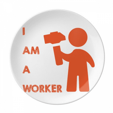 

Hammer Worker Force Position Work Plate Decorative Porcelain Salver Tableware Dinner Dish