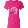 thumbnail image 3 of Inktastic Birthday Diva in Pink with Tiara Women's T-Shirt, 3 of 5