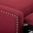 thumbnail image 7 of 27" Wide Manual Wingback Recliner Chair, Vintage Accent Chair, Recliner Chair with Nailhead Trim and Birch Legs, Tufted Single Sofa Chair, for Home, Living Room, Office, Bedroom, Wine Red, 7 of 7