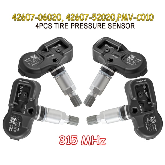 4 NEW TPMS TIRE PRESSUR MONITOR SENSORS 42607-06020, PMV-C010, 315MHz