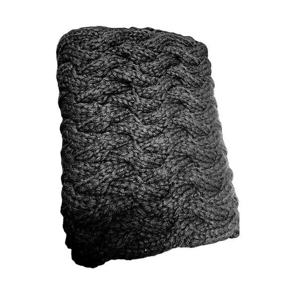 The Twist Infinity Twist Cable Knit Scarf (Black) Female Adult