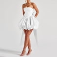 thumbnail image 2 of Stichou Short Wedding Dresses for Bride with Bow Simple 2026 Homecoming Dress Cocktail Prom Gowns White S, 2 of 6