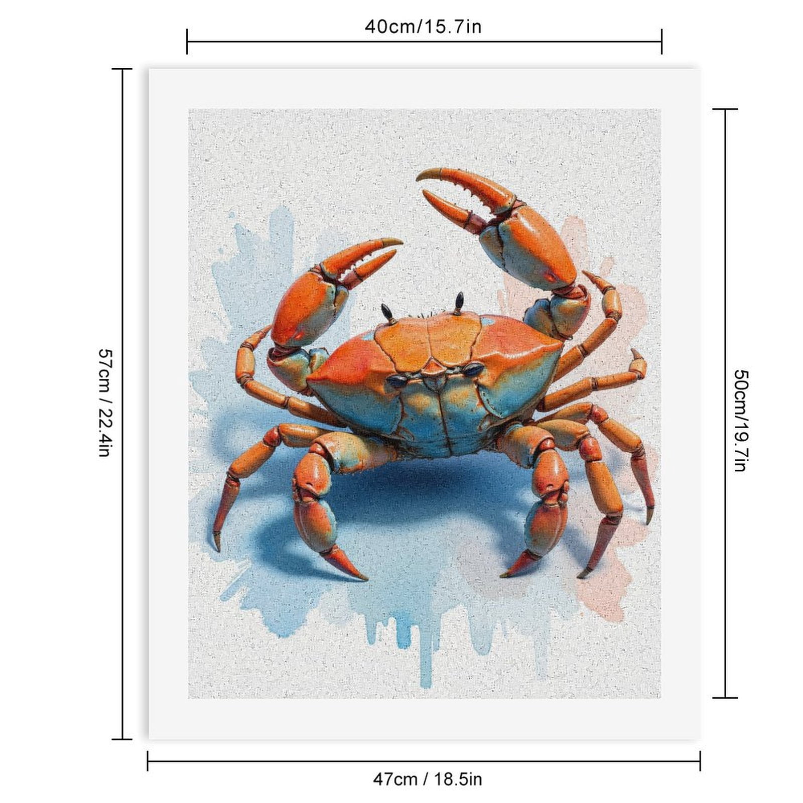 Paint by Numbers Kit for Adults, Orange Blue Vibrant Detailed Crab Paint by Numbers, Easy Paint by Numbers Kit for Adults Beginner, DIY Adult Paint by Number Kits on Canvas, Home Decor