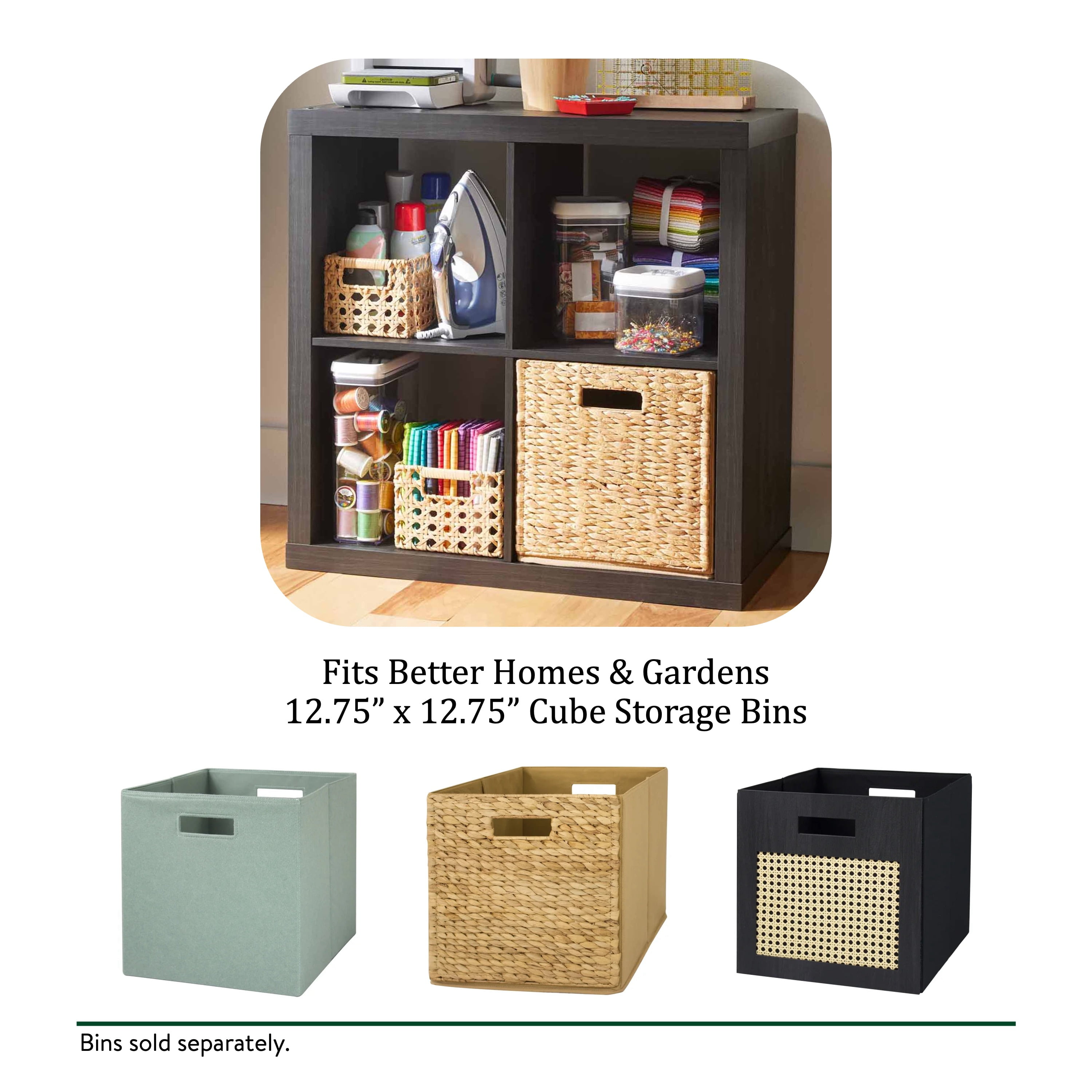 Better Homes & Gardens 4 Cube Storage Organizer, Charcoal
