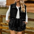 thumbnail image 6 of IROINNID Denim Jacket for Women Deals Long Sleeve Turndown Lapel Light Wash Jean Jacket Solid Color Lightweight Button Down Basic Outerwear,Black, 6 of 8