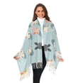 thumbnail image 3 of FORMRS Womens Scarf Winter Soft Long Big Warm Shawls Wrap Tassel Scarves, Green Cute Rabbits, 3 of 9