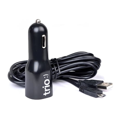 Trio Single USB 2.4A (12W) DC Car Power Adapter Charger microUSB Cable - Black price history on PriceWatchPro