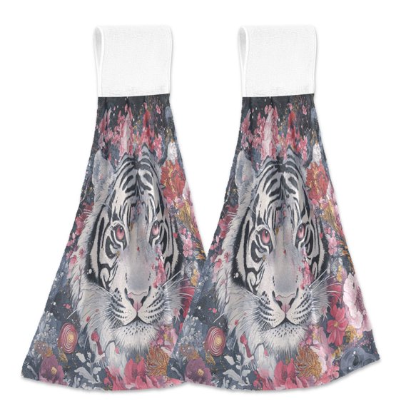 BZSMCE Hanging Hand Towels Fashion Whispers Of The Night Pattern 2-Pack - Velcro Style Bathroom Kitchen Towels