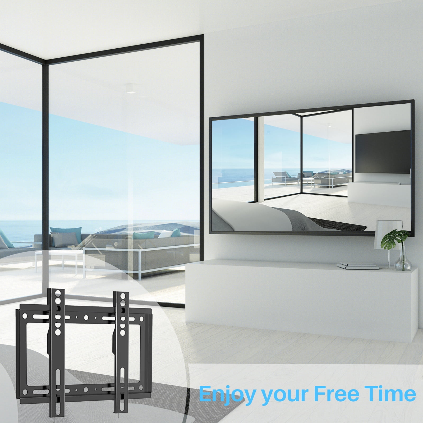 Sylvox TV Wall Mount for 14-42 Inch LED LCD OLED Flat Screen, Max 200x200mm 75x75mm Holds up to 55 lbs