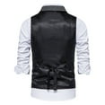 thumbnail image 4 of GHSOHS Men's Suit Vest Vintage Double Lapel Slim Fit Dress Waistcoat for Wedding Party Dinner Casual Tuxedo Outerwear Vests(Grey,XXL), 4 of 4
