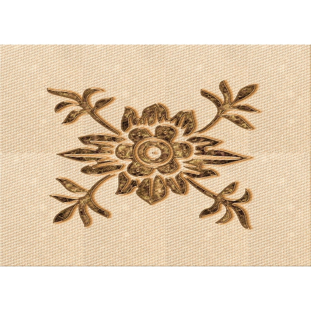 Ahgly Company Tapis d'Aire Rectangulaire Transitionnel Bronze Brun pour Intérieur, Lavable à la Machine, 2 Pieds x 5 Pieds