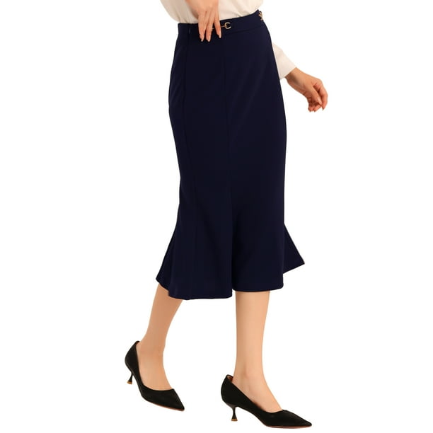Navy blue pencil skirt clearance xl