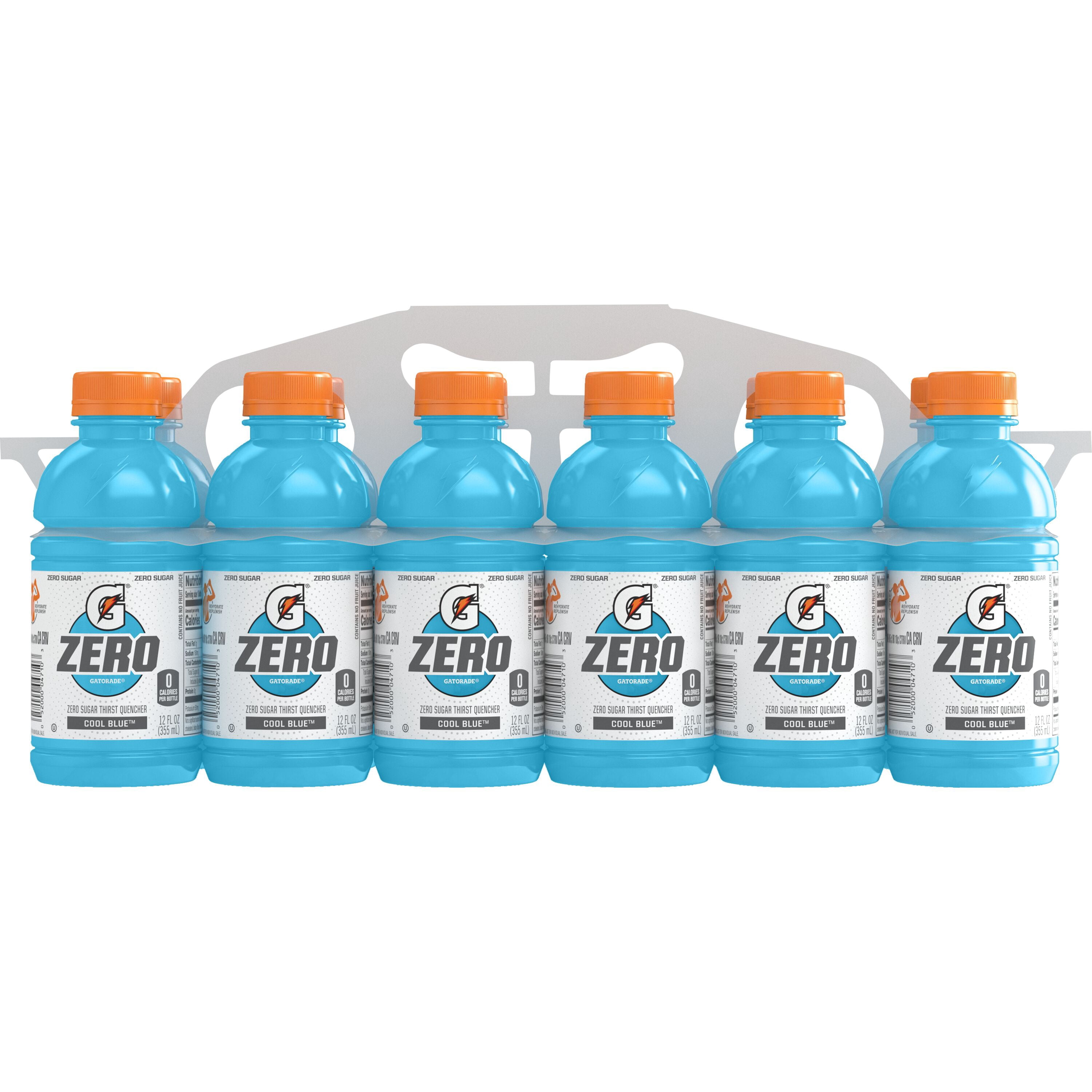 Gatorade Zero Sugar Thirst Quencher Cool Blue Sports Drinks, 12 fl oz, 12 Count Bottles