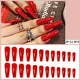 False Nail Patch Frosted Regular Red Super Long Style On Nails For