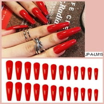 Frosted Regular Red Super Long Style On Nails for Ballet – Nails for Women Detachable and Easy to Apply